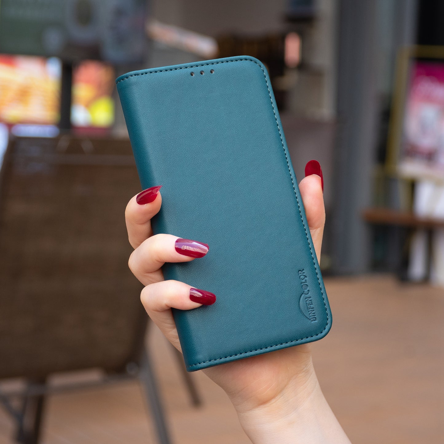 BINFEN COLOR BF31 For Xiaomi Redmi Note 13 Pro 4G / Poco M6 Pro 4G Case PU Leather Folio Phone Cover Wallet - Green