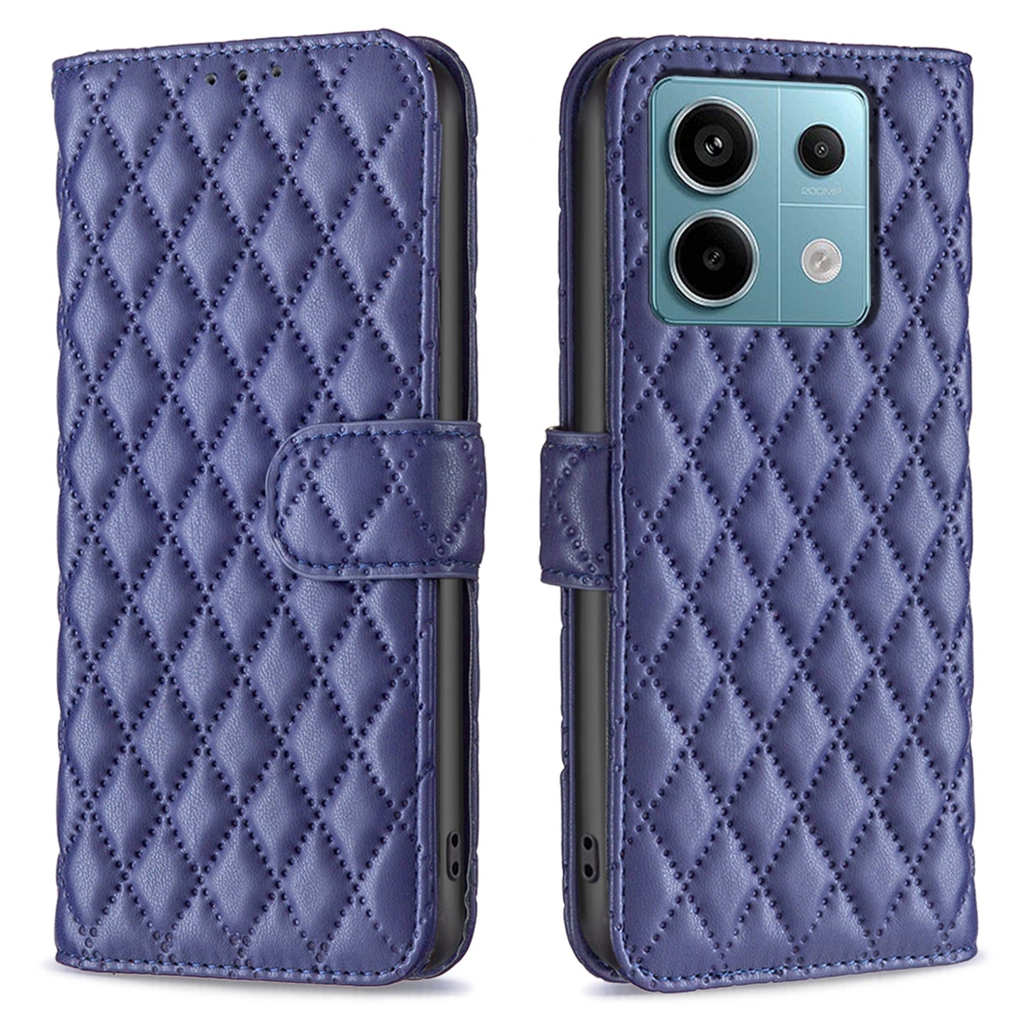 BINFEN COLOR BF Style-14 For Xiaomi Redmi Note 13 Pro 4G / Poco M6 Pro 4G Case Magnetic Protect Leather Phone Cover - Blue