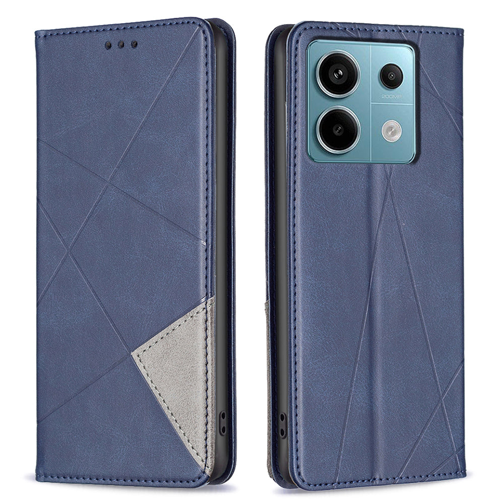 For Xiaomi Redmi Note 13 Pro 4G / Poco M6 Pro 4G Case PU Leather Card Slots Flip Phone Cover - Blue