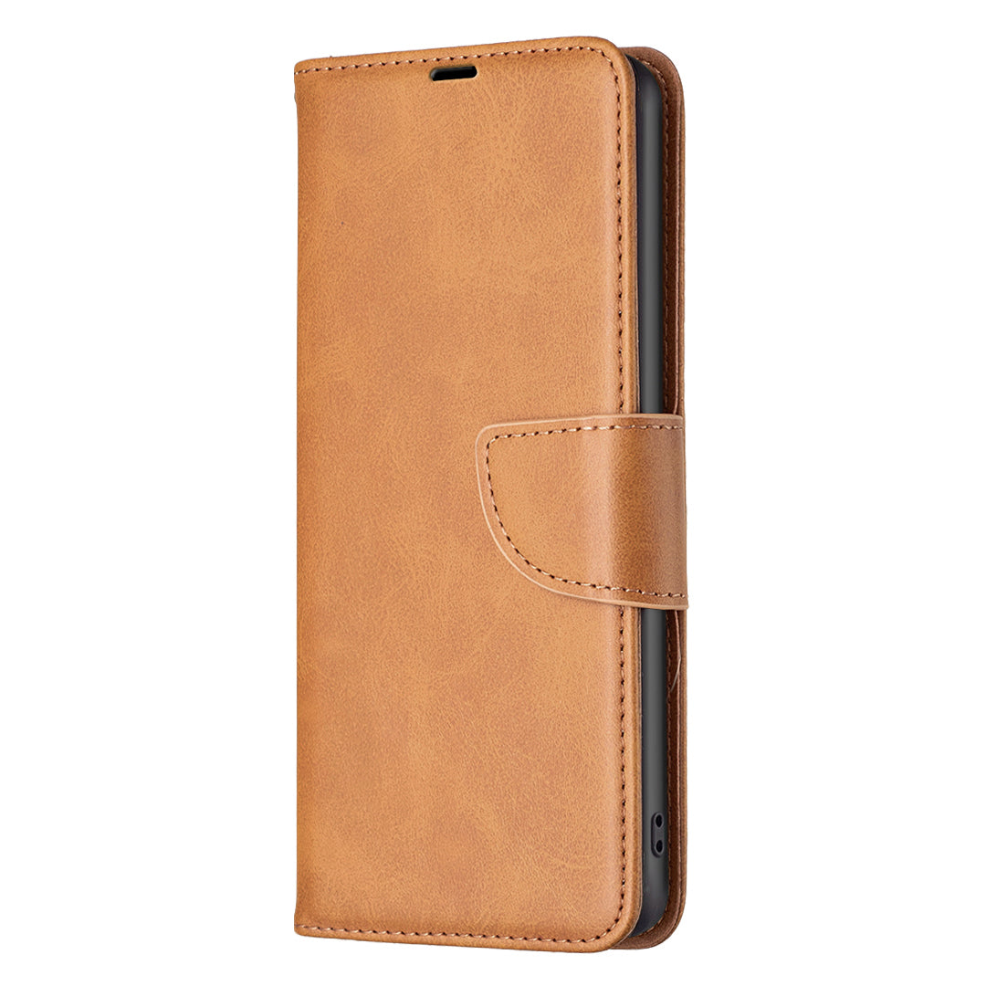 For Xiaomi Redmi Note 13 Pro 4G / Poco M6 Pro 4G Leather Case Stand View Folio Flip Phone Cover - Yellow