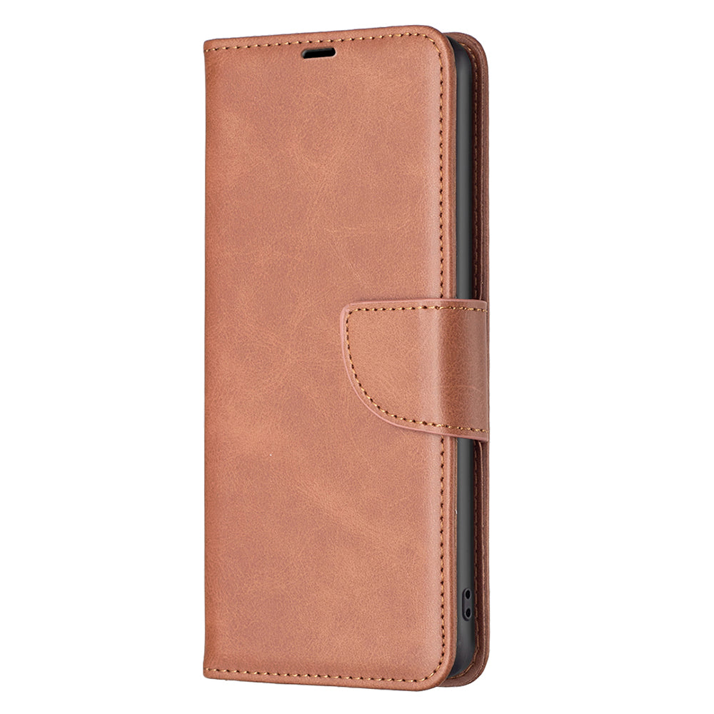 For Xiaomi Redmi Note 13 Pro 4G / Poco M6 Pro 4G Leather Case Stand View Folio Flip Phone Cover - Brown