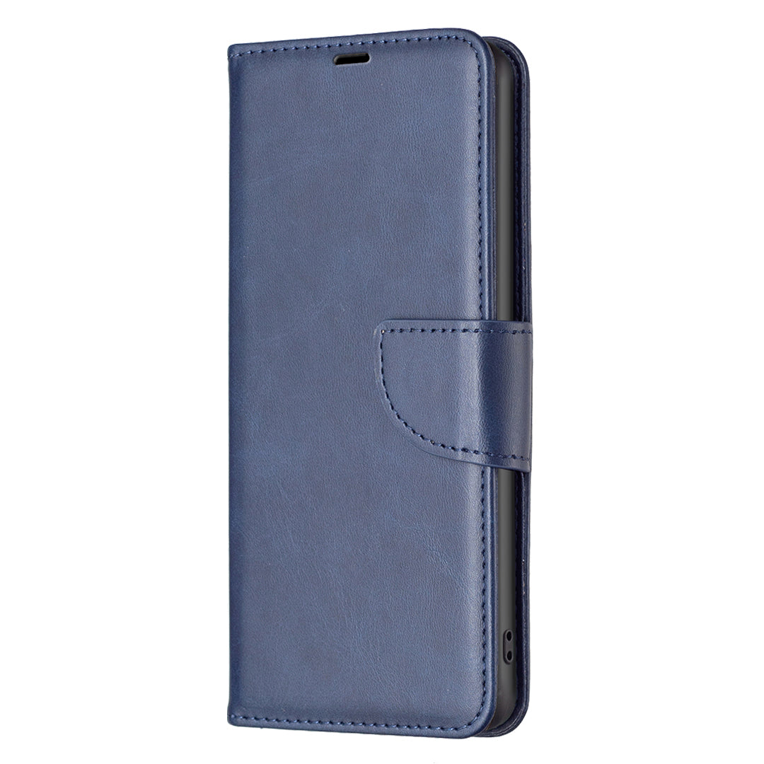 For Xiaomi Redmi Note 13 Pro 4G / Poco M6 Pro 4G Leather Case Stand View Folio Flip Phone Cover - Blue