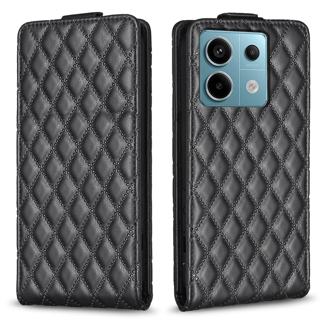 BF30 For Xiaomi Redmi Note 13 Pro 4G / Poco M6 Pro 4G Vertical Flip Case Card Slots Protective Phone Cover - Black