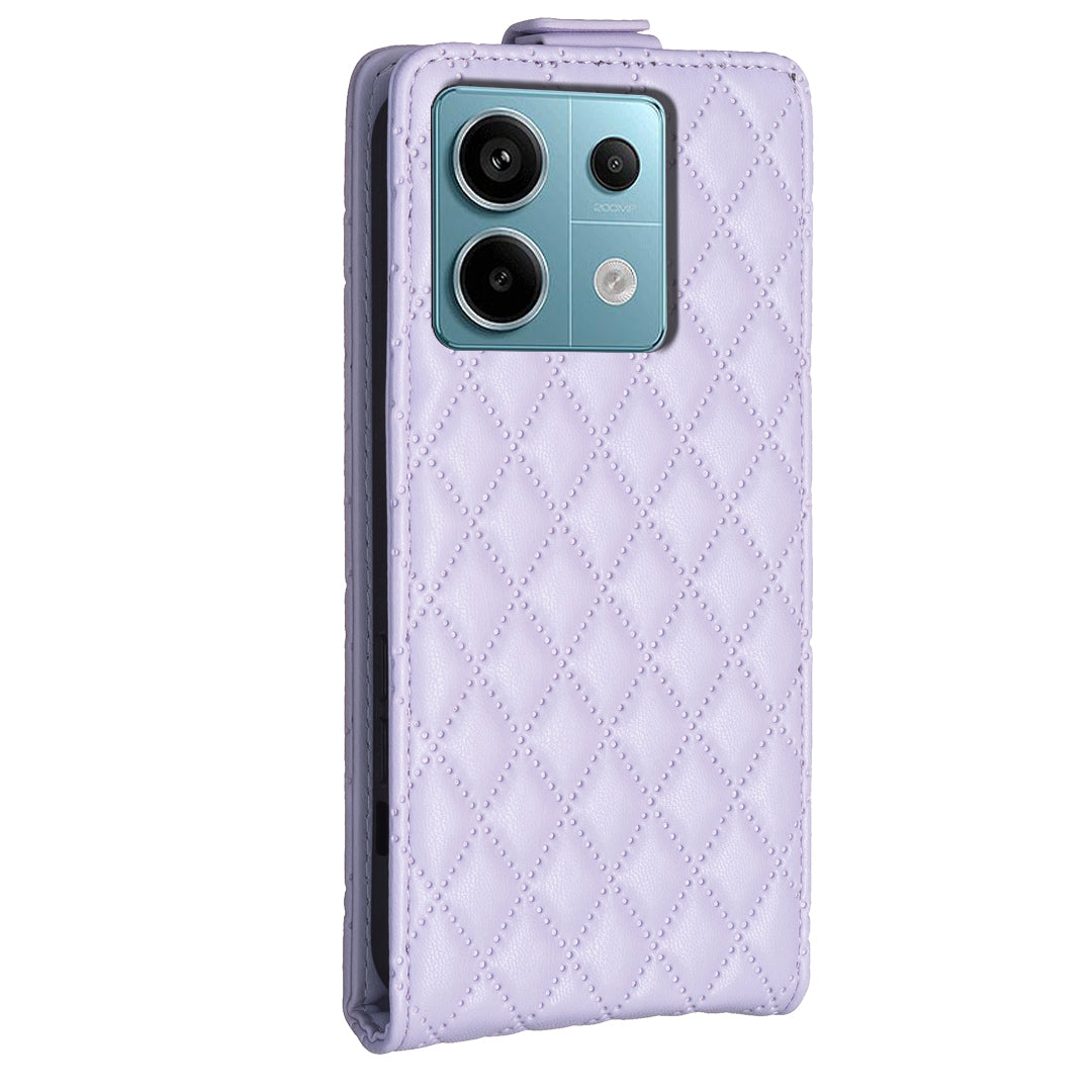 BF30 For Xiaomi Redmi Note 13 Pro 4G / Poco M6 Pro 4G Vertical Flip Case Card Slots Protective Phone Cover - Purple