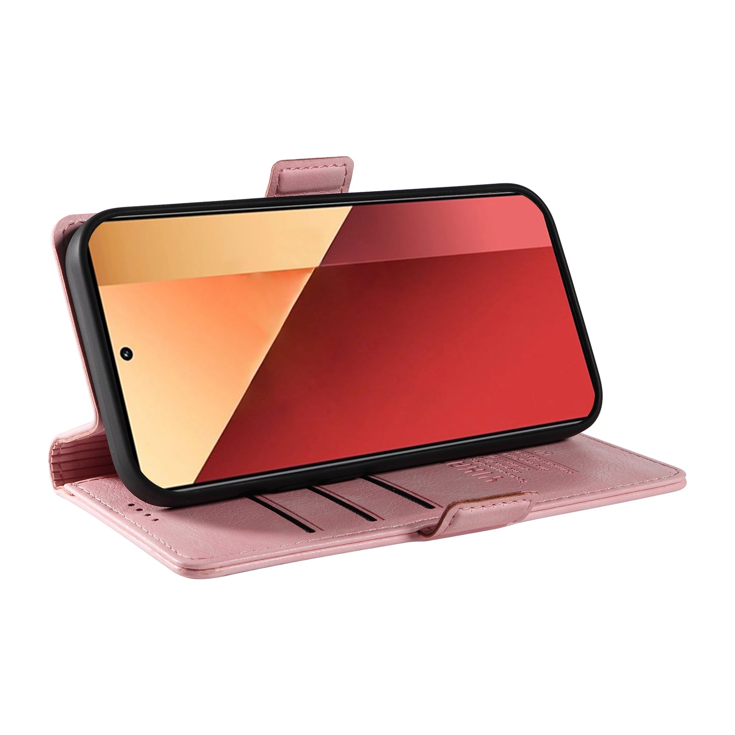 YIKATU YK-007 For Xiaomi Redmi Note 13 Pro 4G / Poco M6 Pro 4G Case Wallet Leather Phone Cover - Pink