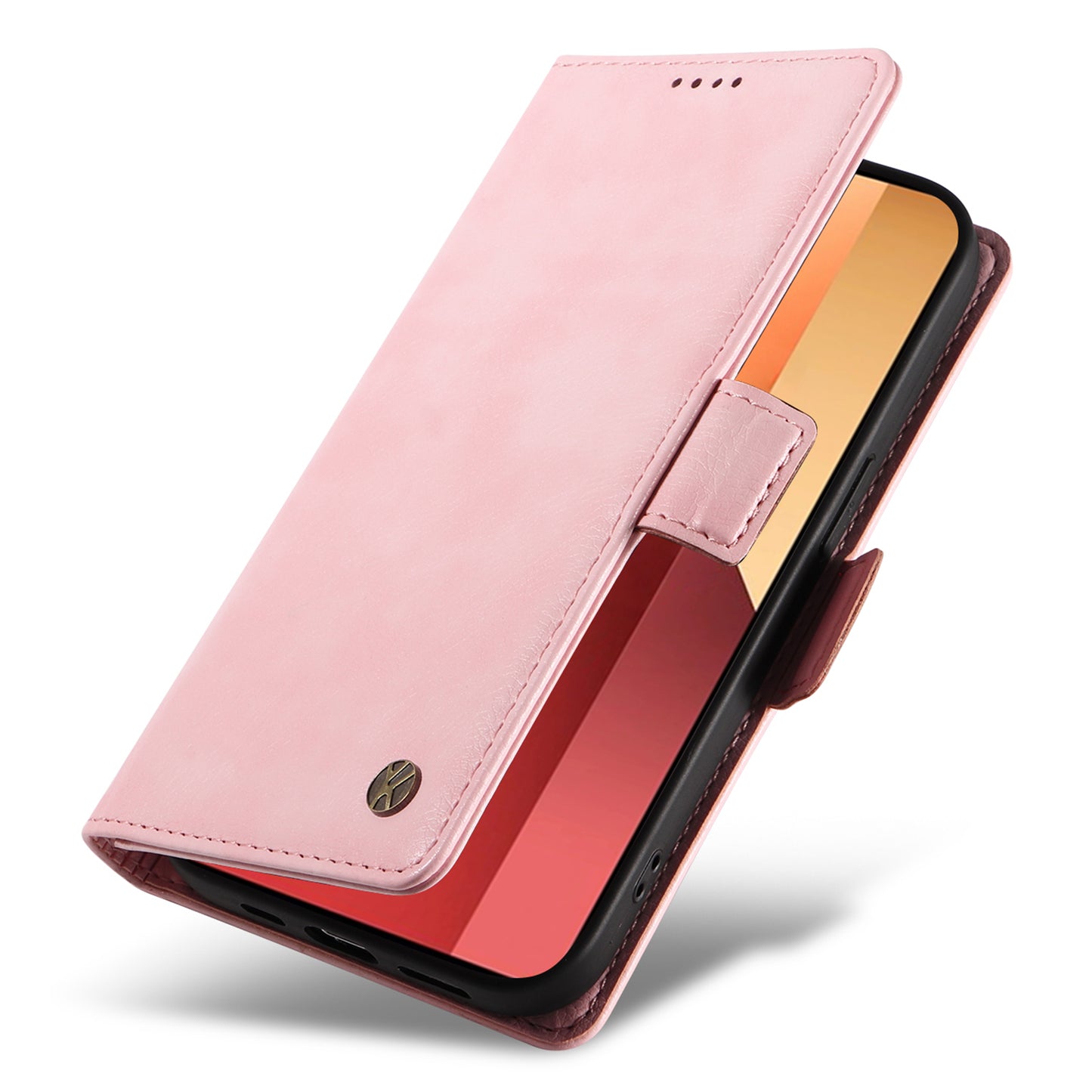 YIKATU YK-007 For Xiaomi Redmi Note 13 Pro 4G / Poco M6 Pro 4G Case Wallet Leather Phone Cover - Pink