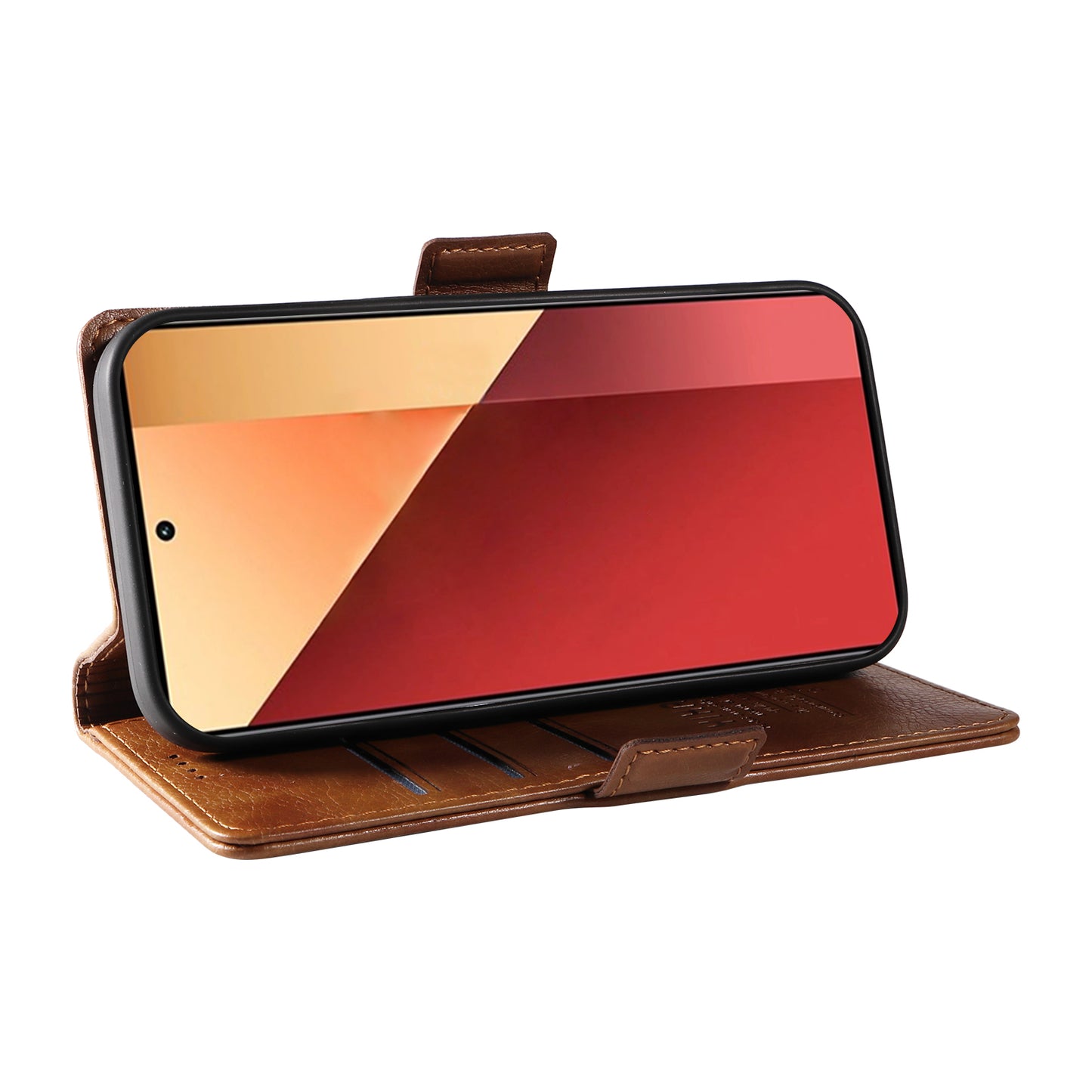 YIKATU YK-007 For Xiaomi Redmi Note 13 Pro 4G / Poco M6 Pro 4G Case Wallet Leather Phone Cover - Brown