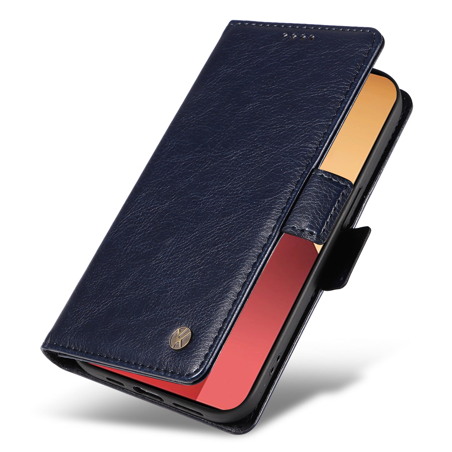 YIKATU YK-007 For Xiaomi Redmi Note 13 Pro 4G / Poco M6 Pro 4G Case Wallet Leather Phone Cover - Navy Blue