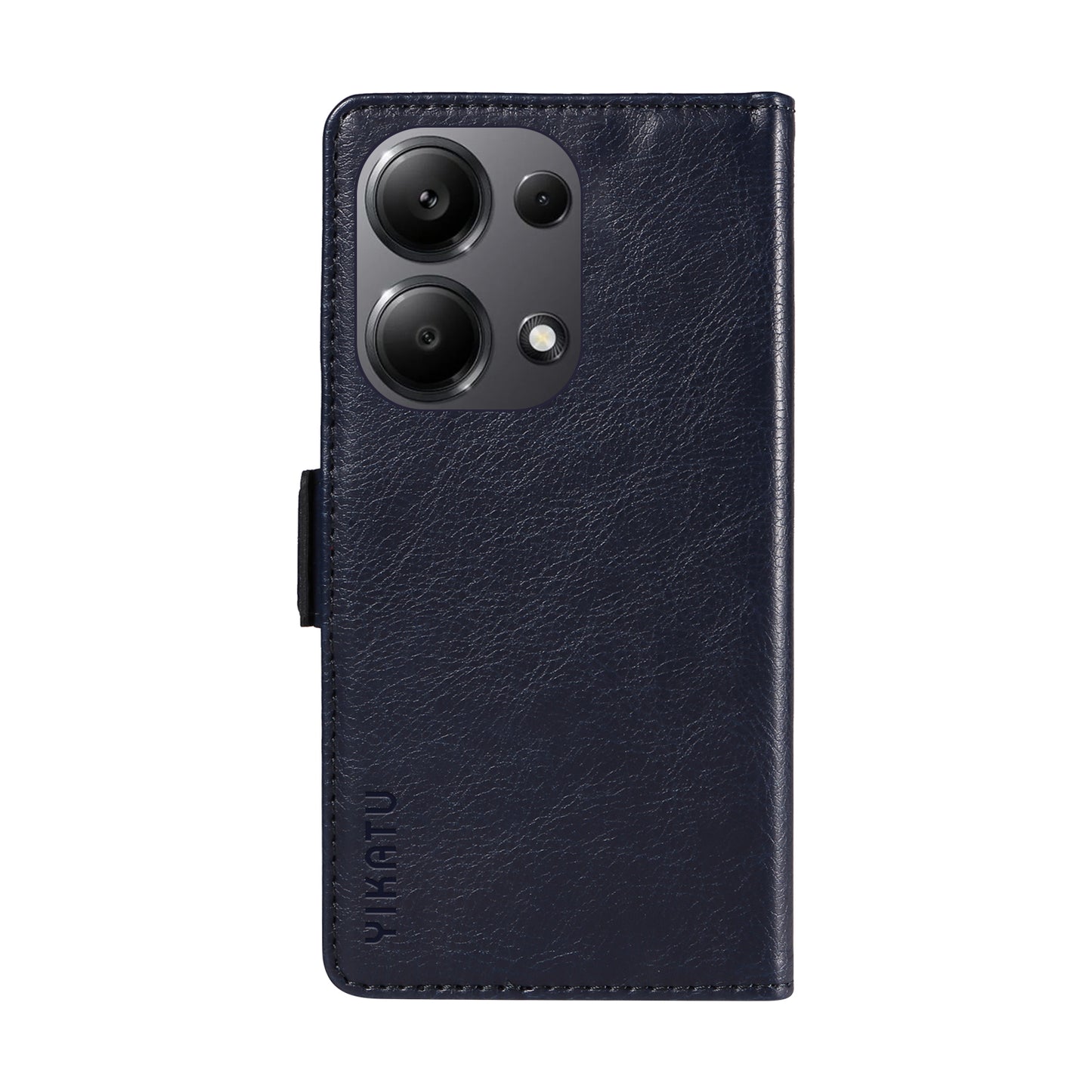 YIKATU YK-007 For Xiaomi Redmi Note 13 Pro 4G / Poco M6 Pro 4G Case Wallet Leather Phone Cover - Navy Blue
