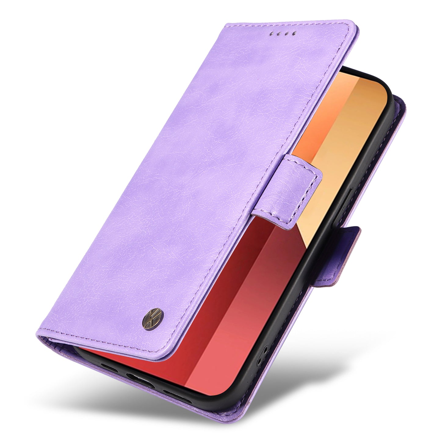 YIKATU YK-007 For Xiaomi Redmi Note 13 Pro 4G / Poco M6 Pro 4G Case Wallet Leather Phone Cover - Purple