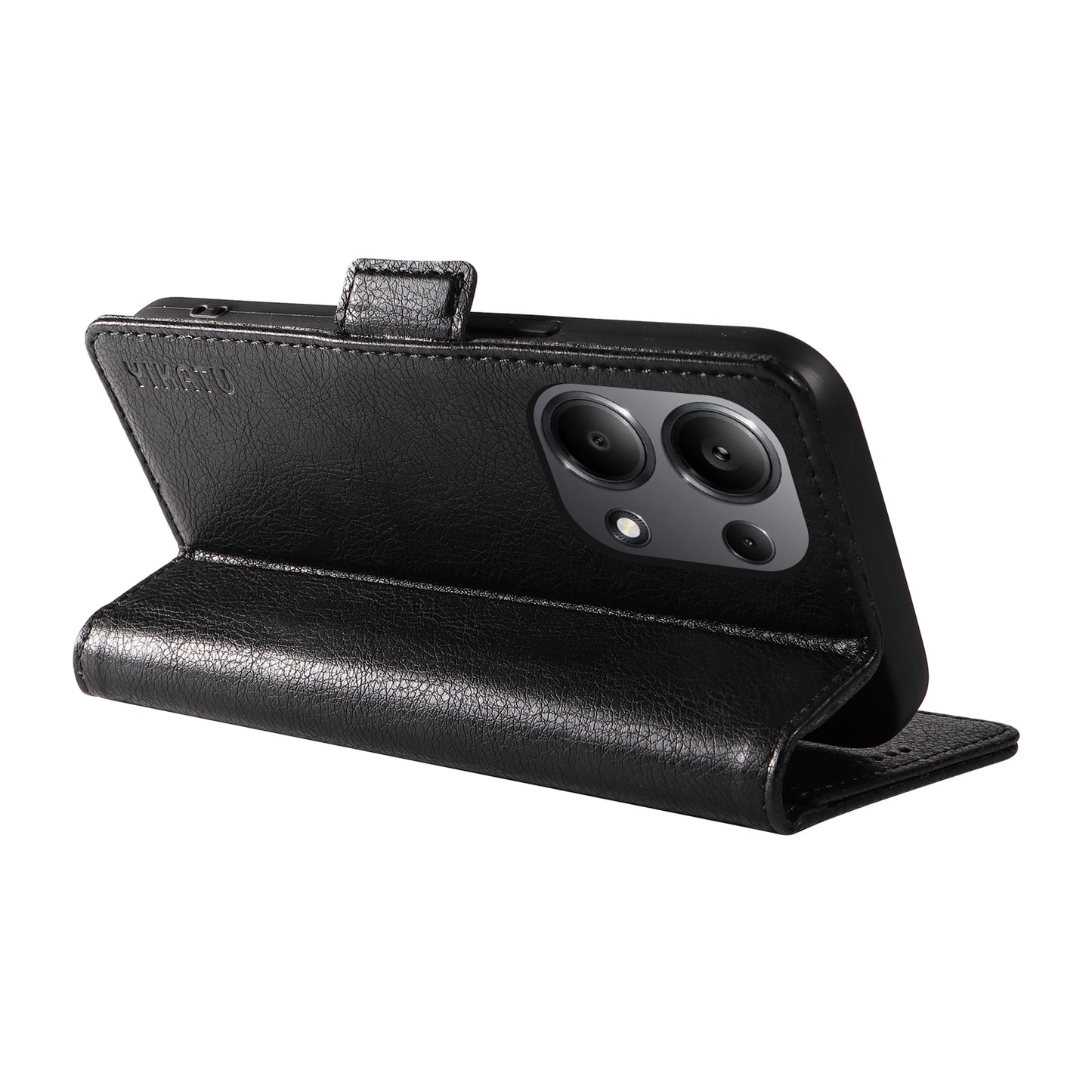 YIKATU YK-007 For Xiaomi Redmi Note 13 Pro 4G / Poco M6 Pro 4G Case Wallet Leather Phone Cover - Black
