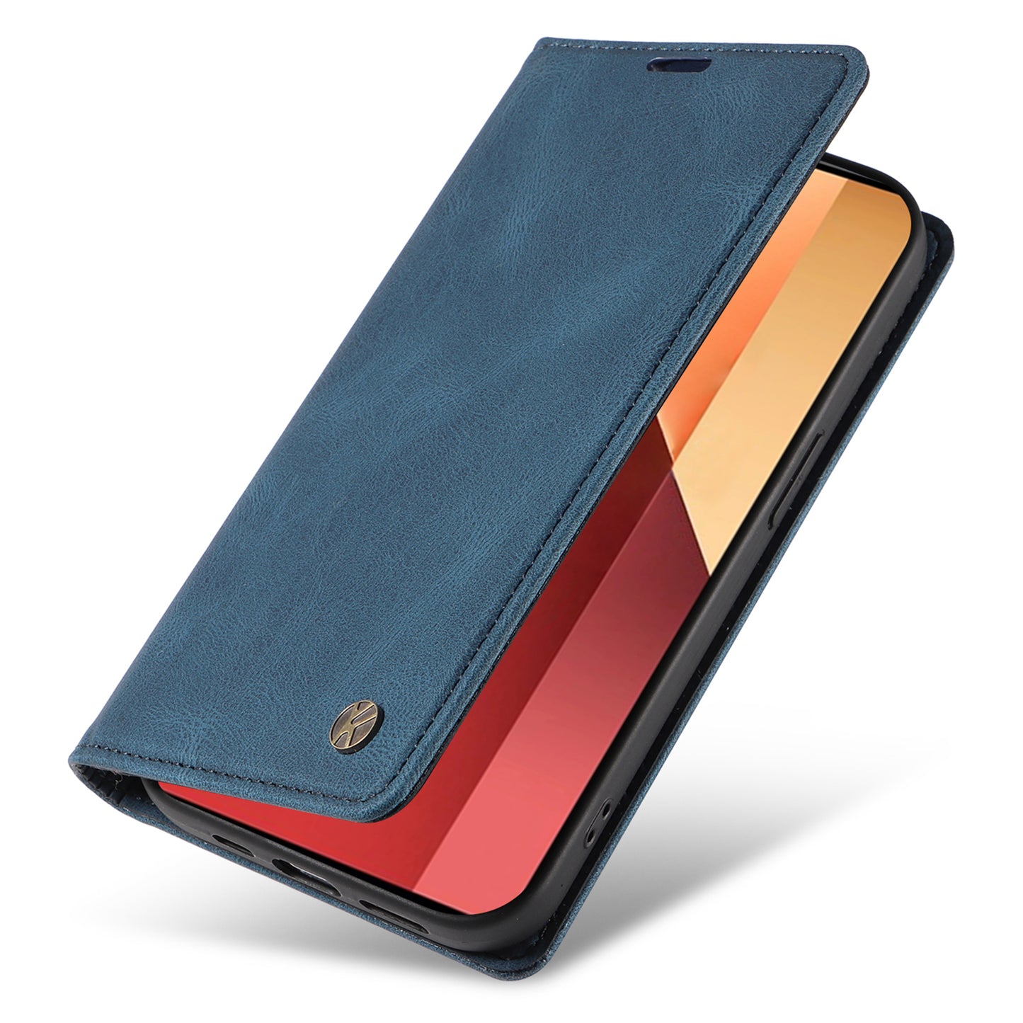 YIKATU YK-004 For Xiaomi Redmi Note 13 Pro 4G / Poco M6 Pro 4G Case Leather Skin-touch Phone Cover - Blue