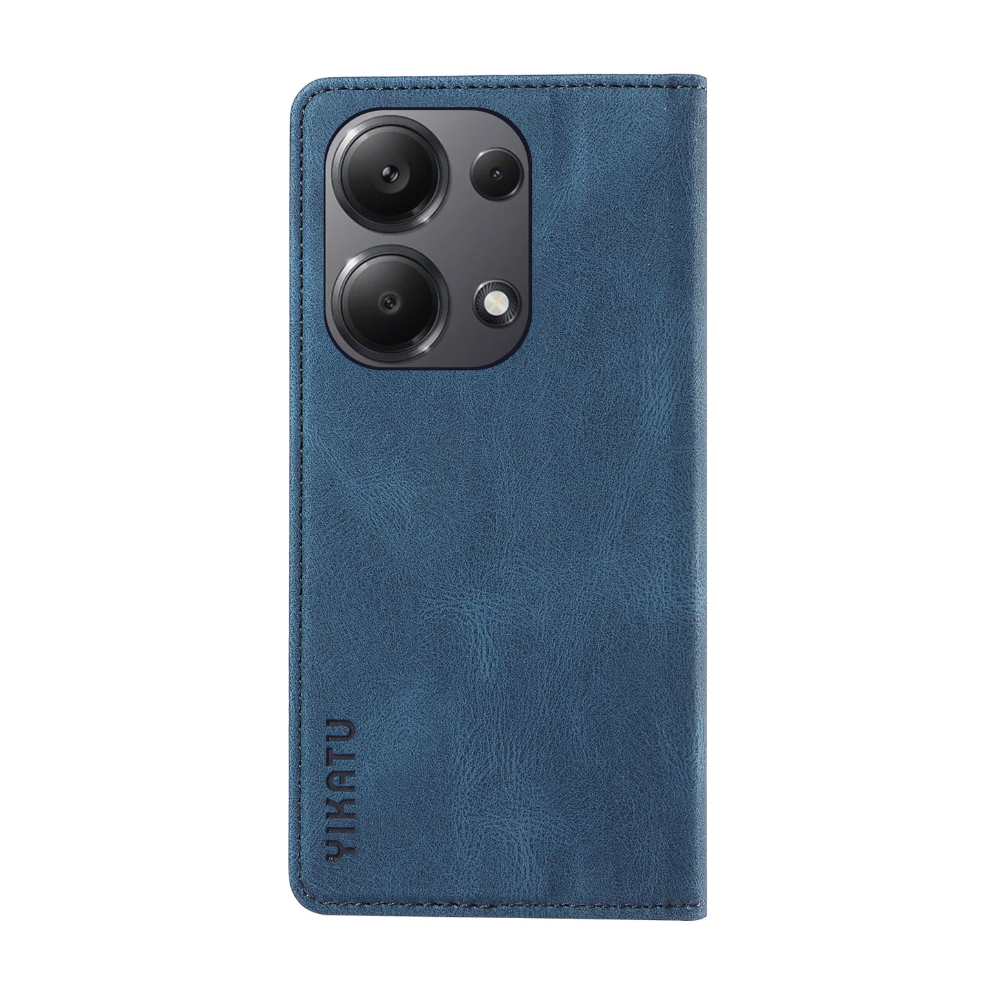 YIKATU YK-004 For Xiaomi Redmi Note 13 Pro 4G / Poco M6 Pro 4G Case Leather Skin-touch Phone Cover - Blue