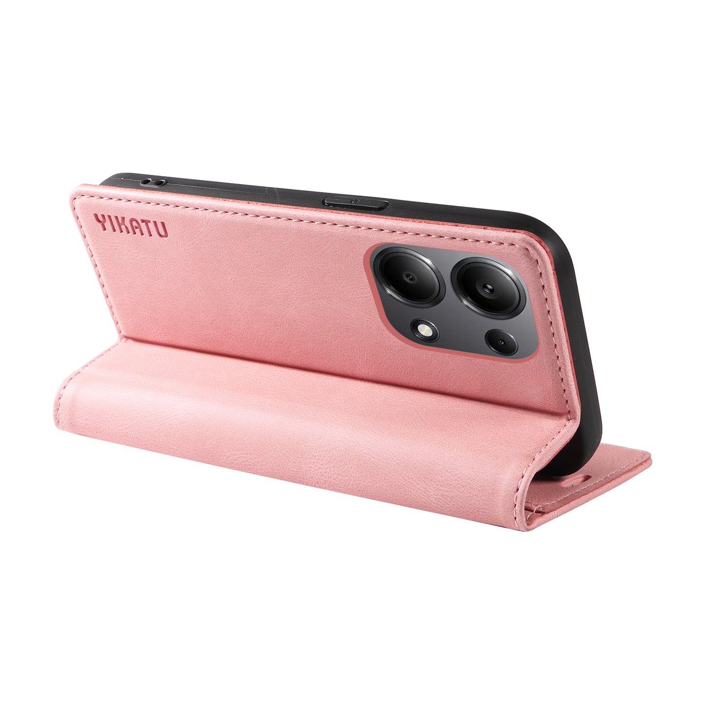 YIKATU YK-004 For Xiaomi Redmi Note 13 Pro 4G / Poco M6 Pro 4G Case Leather Skin-touch Phone Cover - Pink