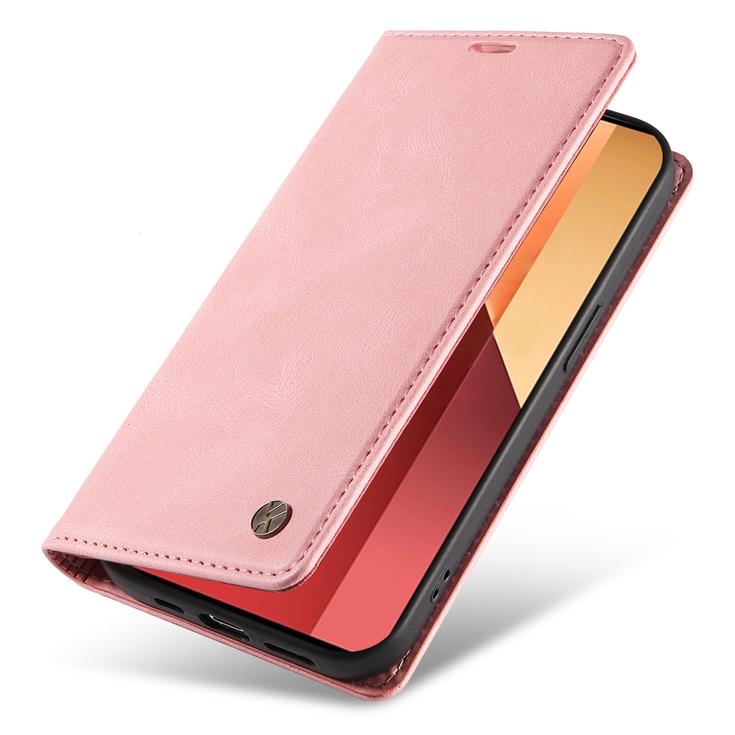YIKATU YK-004 For Xiaomi Redmi Note 13 Pro 4G / Poco M6 Pro 4G Case Leather Skin-touch Phone Cover - Pink
