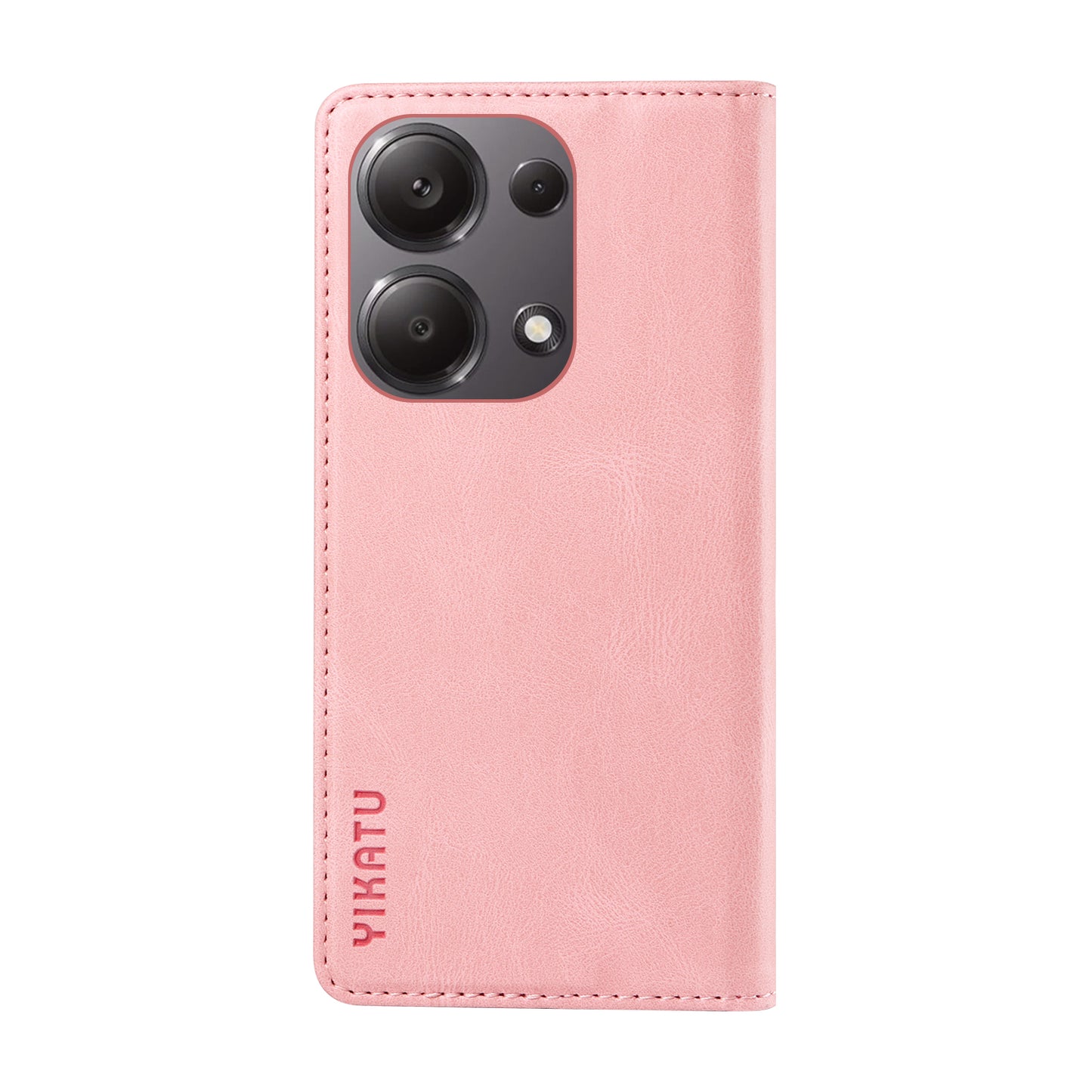 YIKATU YK-004 For Xiaomi Redmi Note 13 Pro 4G / Poco M6 Pro 4G Case Leather Skin-touch Phone Cover - Pink
