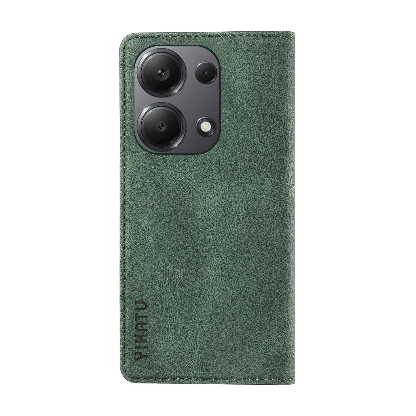 YIKATU YK-004 For Xiaomi Redmi Note 13 Pro 4G / Poco M6 Pro 4G Case Leather Skin-touch Phone Cover - Green
