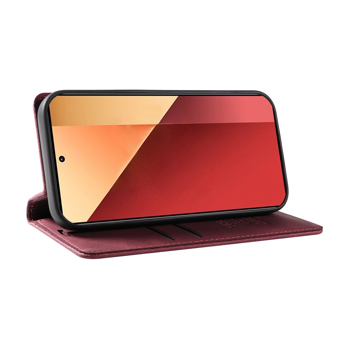 YIKATU YK-004 For Xiaomi Redmi Note 13 Pro 4G / Poco M6 Pro 4G Case Leather Skin-touch Phone Cover - Wine Red