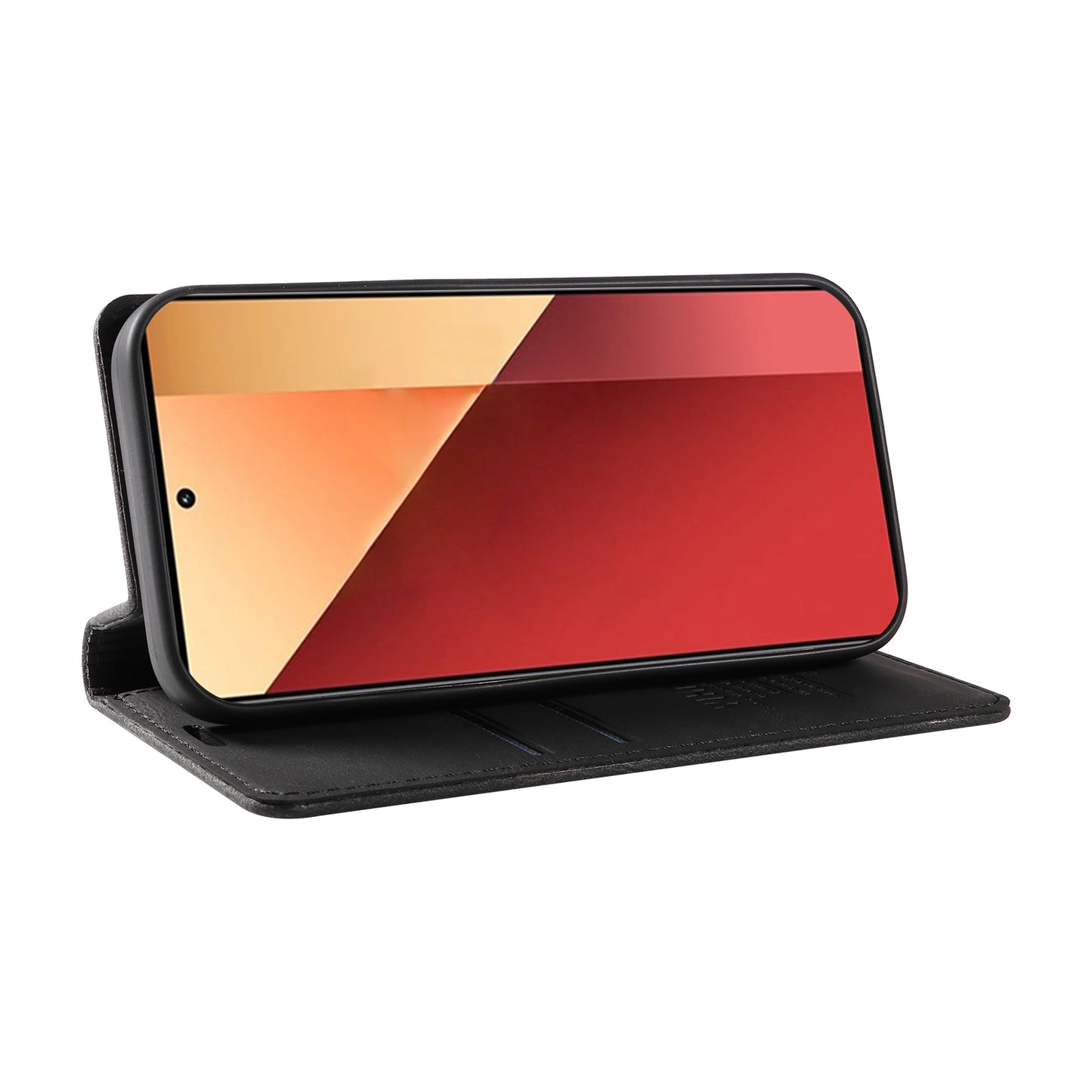 YIKATU YK-004 For Xiaomi Redmi Note 13 Pro 4G / Poco M6 Pro 4G Case Leather Skin-touch Phone Cover - Black