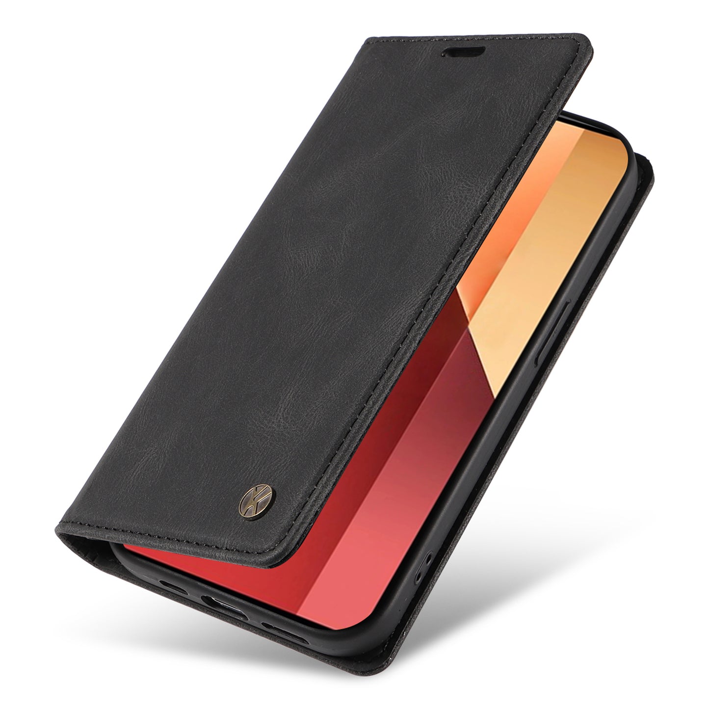 YIKATU YK-004 For Xiaomi Redmi Note 13 Pro 4G / Poco M6 Pro 4G Case Leather Skin-touch Phone Cover - Black