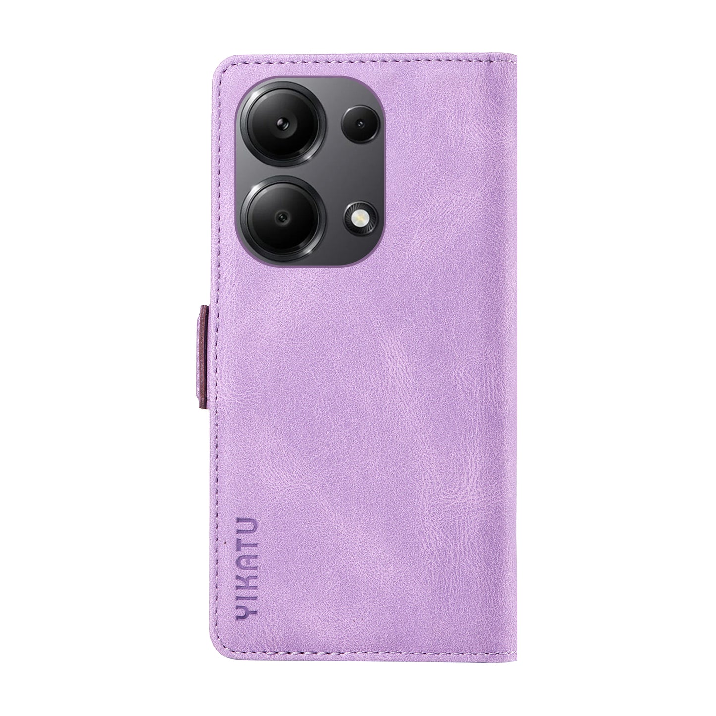 YIKATU YK-005 For Xiaomi Redmi Note 13 Pro 4G / Poco M6 Pro 4G Case Wallet Flip Phone Cover - Purple