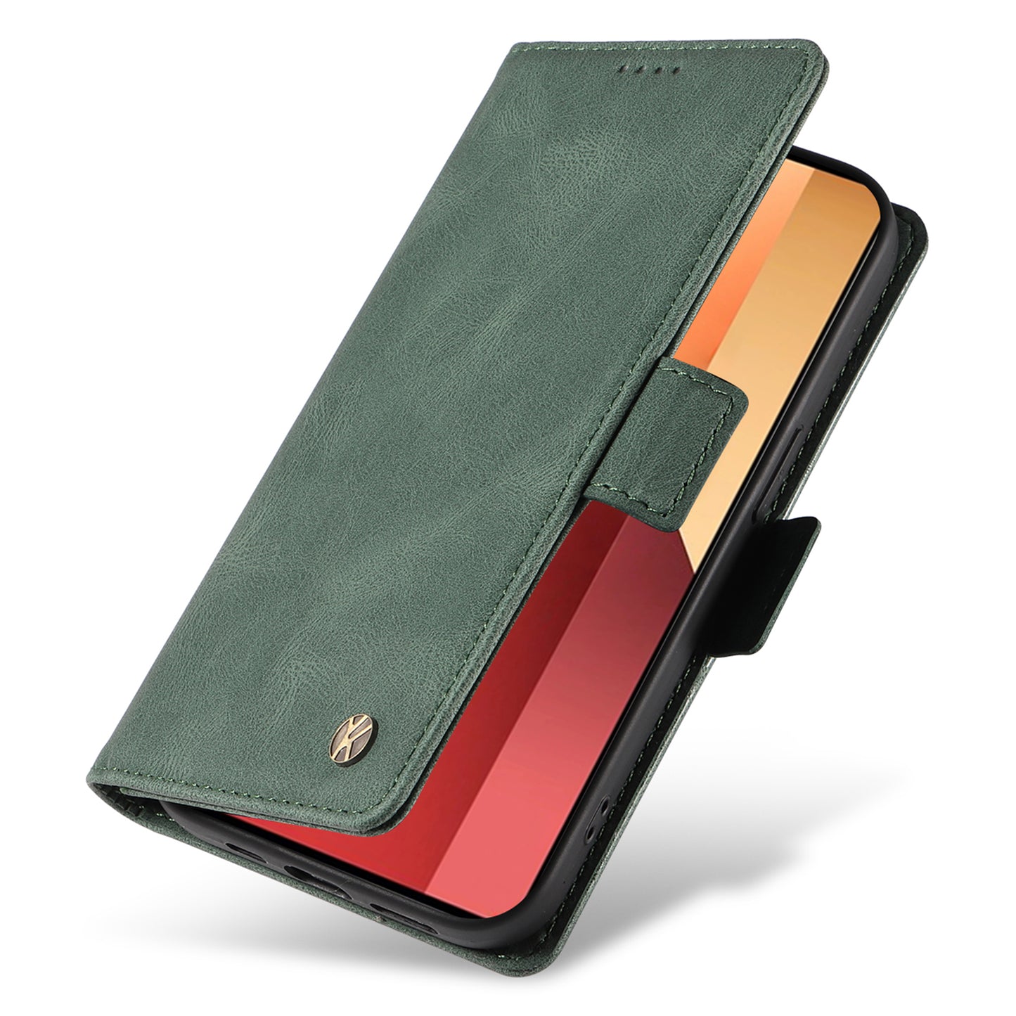 YIKATU YK-005 For Xiaomi Redmi Note 13 Pro 4G / Poco M6 Pro 4G Case Wallet Flip Phone Cover - Green