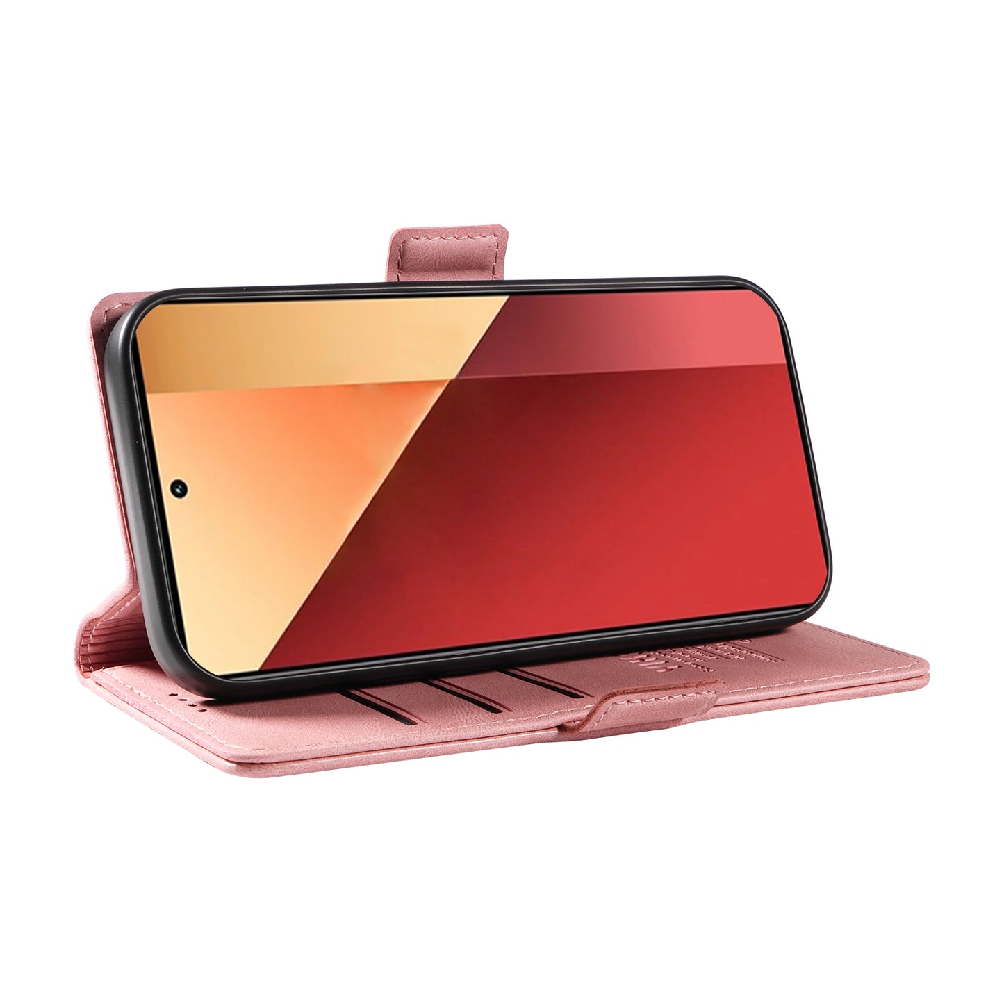 YIKATU YK-005 For Xiaomi Redmi Note 13 Pro 4G / Poco M6 Pro 4G Case Wallet Flip Phone Cover - Pink