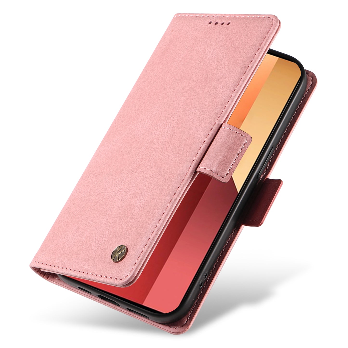 YIKATU YK-005 For Xiaomi Redmi Note 13 Pro 4G / Poco M6 Pro 4G Case Wallet Flip Phone Cover - Pink