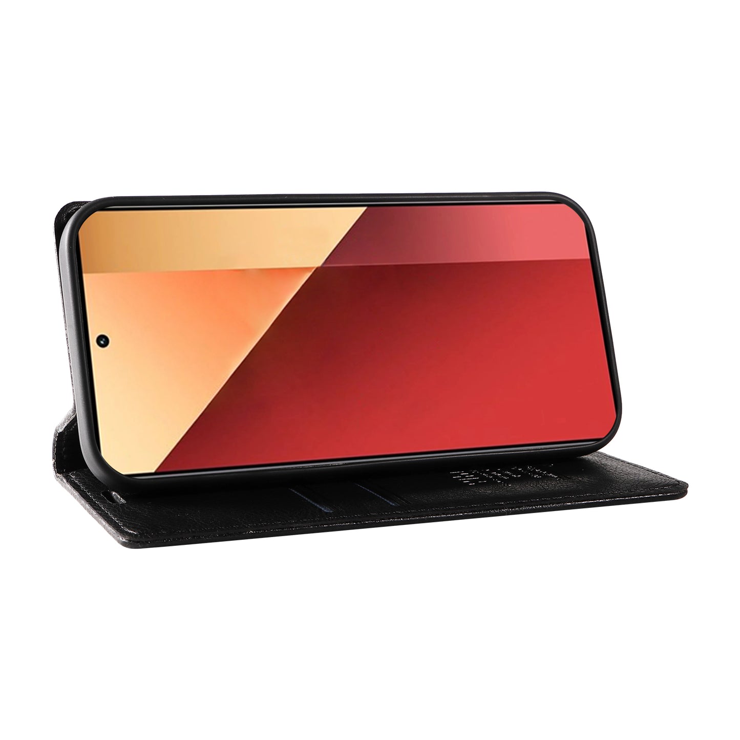 YIKATU YK-006 For Xiaomi Redmi Note 13 Pro 4G / Poco M6 Pro 4G Case Flip Wallet Phone Cover Litchi Texture - Black