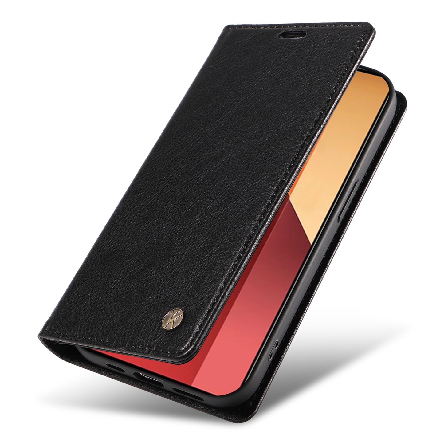 YIKATU YK-006 For Xiaomi Redmi Note 13 Pro 4G / Poco M6 Pro 4G Case Flip Wallet Phone Cover Litchi Texture - Black