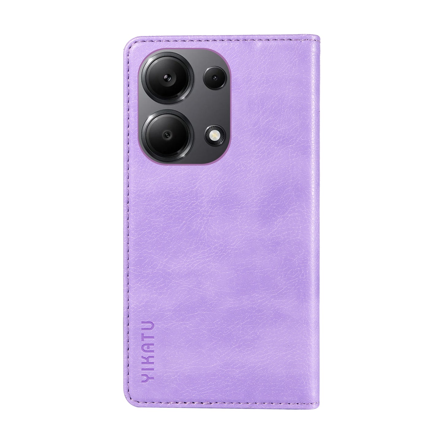 YIKATU YK-006 For Xiaomi Redmi Note 13 Pro 4G / Poco M6 Pro 4G Case Flip Wallet Phone Cover Litchi Texture - Purple