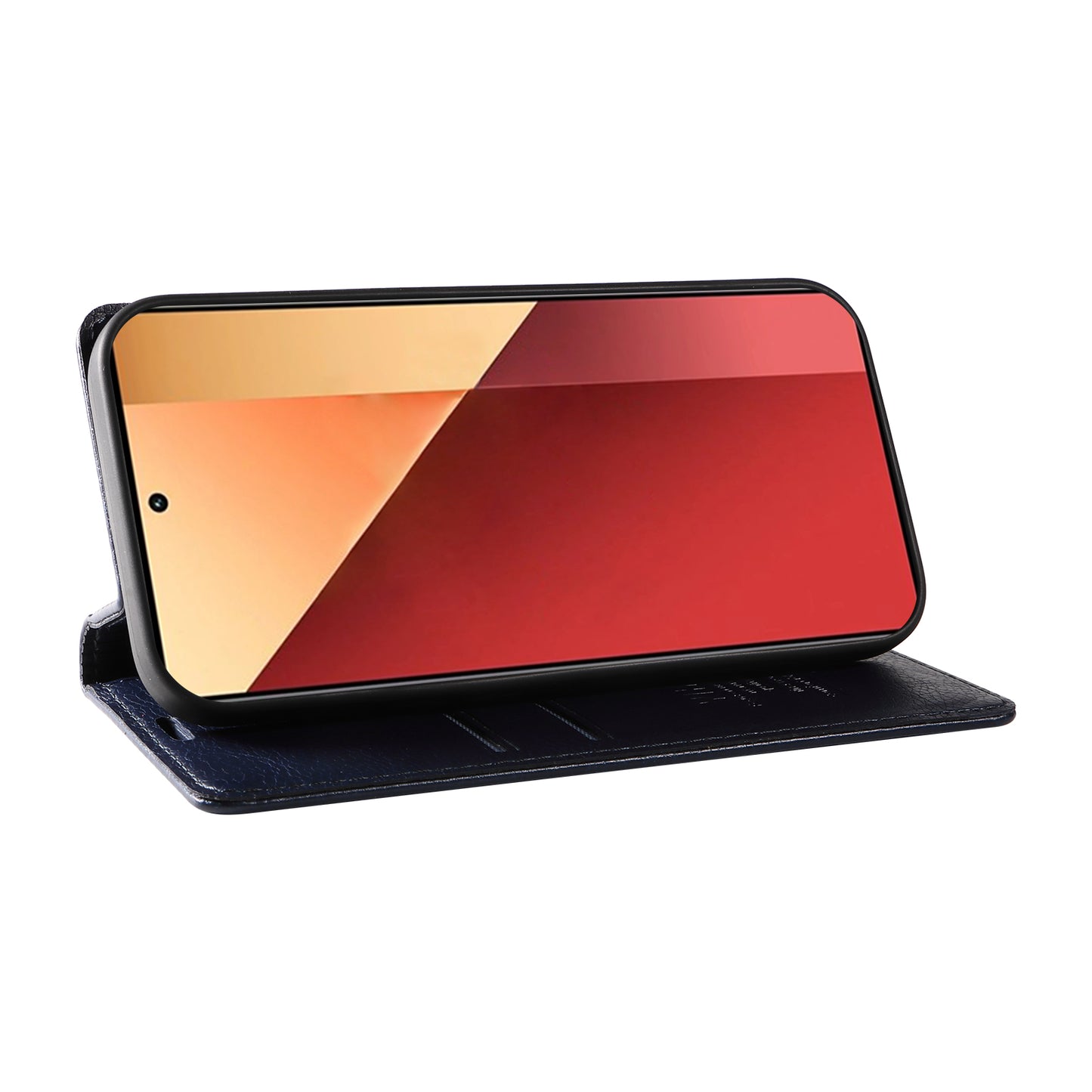 YIKATU YK-006 For Xiaomi Redmi Note 13 Pro 4G / Poco M6 Pro 4G Case Flip Wallet Phone Cover Litchi Texture - Navy Blue