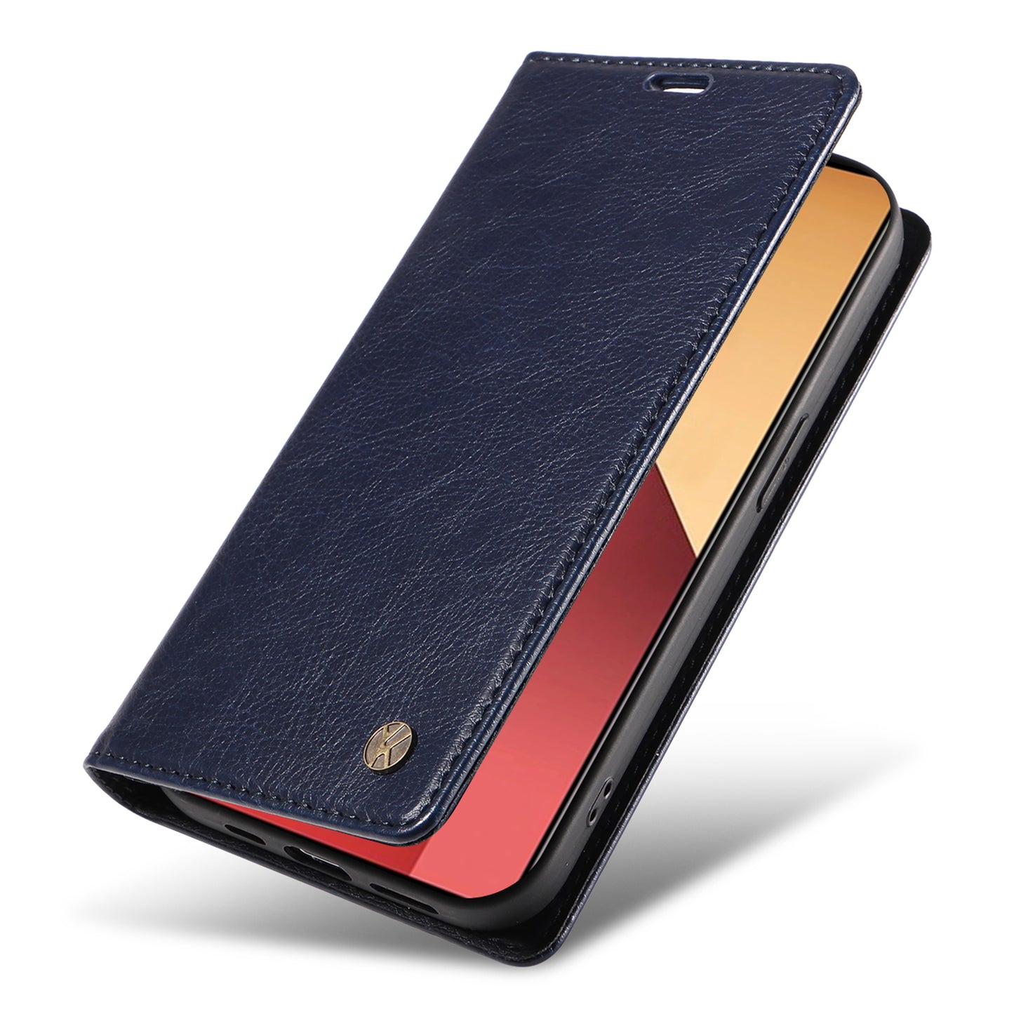 YIKATU YK-006 For Xiaomi Redmi Note 13 Pro 4G / Poco M6 Pro 4G Case Flip Wallet Phone Cover Litchi Texture - Navy Blue