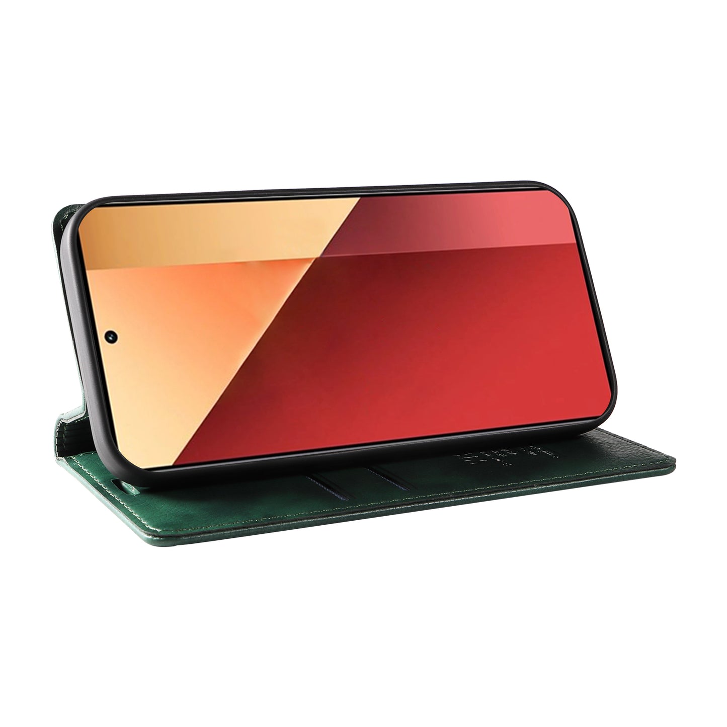 YIKATU YK-006 For Xiaomi Redmi Note 13 Pro 4G / Poco M6 Pro 4G Case Flip Wallet Phone Cover Litchi Texture - Green