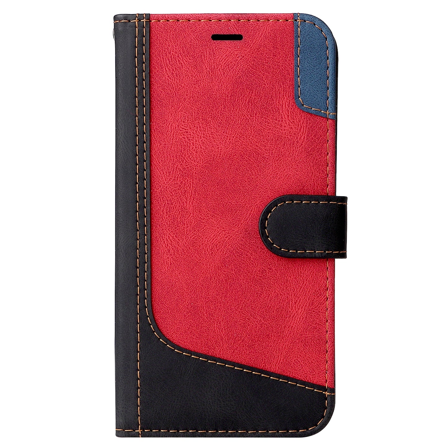 For Xiaomi Redmi Note 13 Pro 4G / Poco M6 Pro 4G Phone Case Three-color Splicing Stand Cover - Black