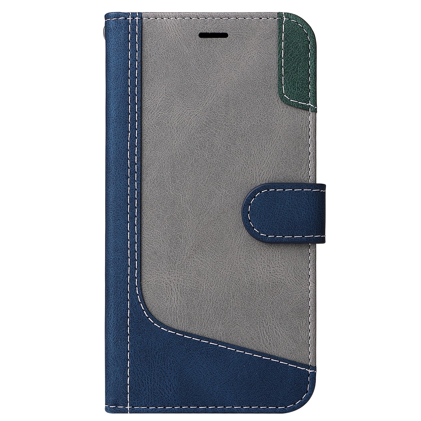 For Xiaomi Redmi Note 13 Pro 4G / Poco M6 Pro 4G Phone Case Three-color Splicing Stand Cover - Blue