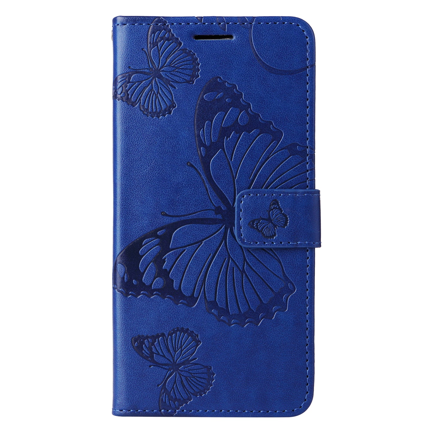 KT Imprinting Flower Series-2 For Xiaomi Redmi Note 13 Pro 4G / Poco M6 Pro 4G Case with Wrist Strap Leather Cover - Blue