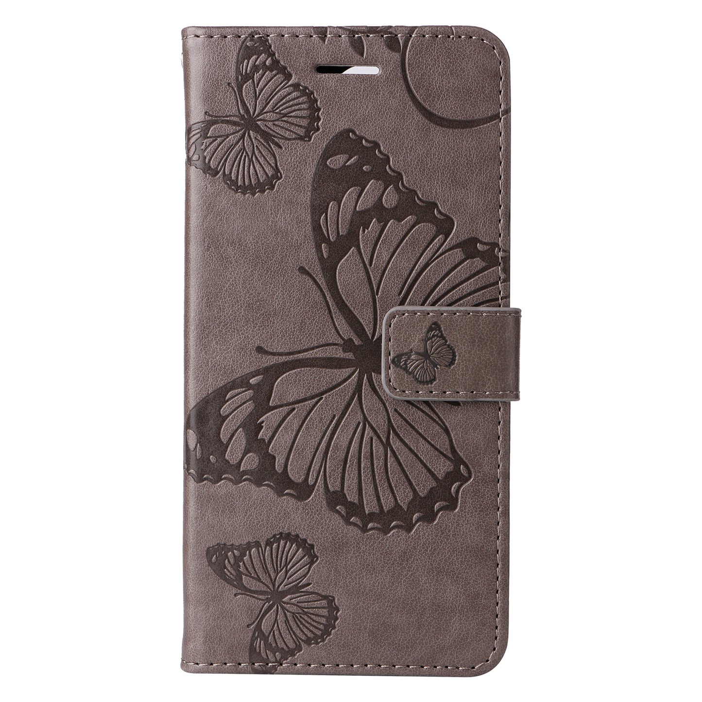 KT Imprinting Flower Series-2 For Xiaomi Redmi Note 13 Pro 4G / Poco M6 Pro 4G Case with Wrist Strap Leather Cover - Grey