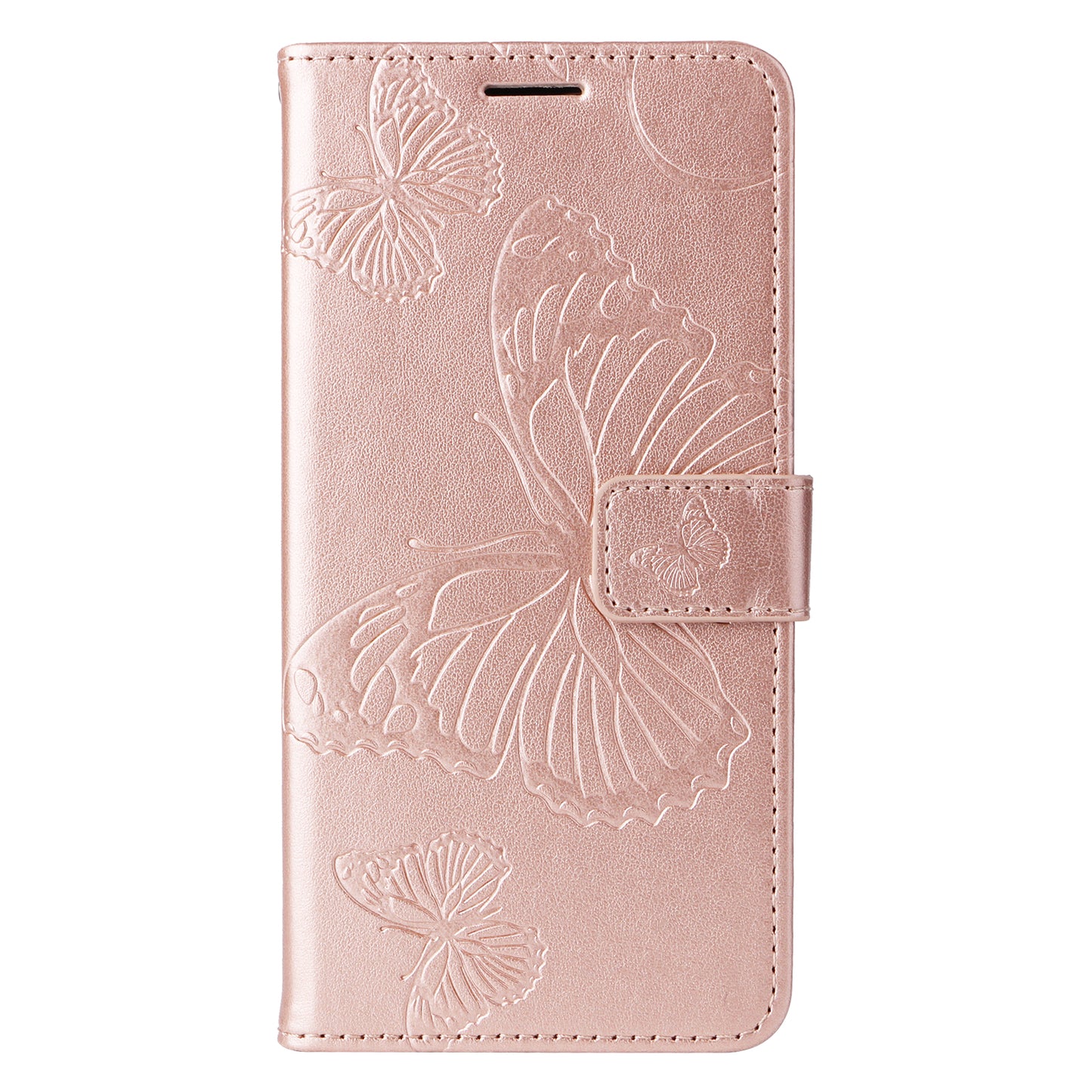 KT Imprinting Flower Series-2 For Xiaomi Redmi Note 13 Pro 4G / Poco M6 Pro 4G Case with Wrist Strap Leather Cover - Rose Gold