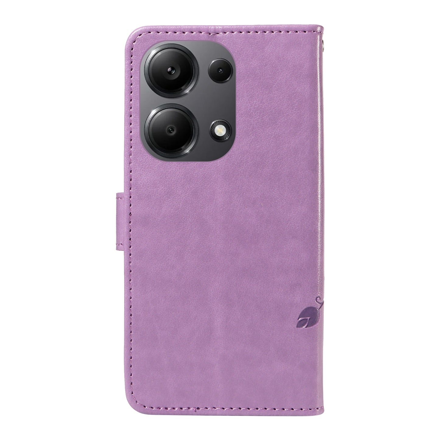 For Xiaomi Redmi Note 13 Pro 4G / Poco M6 Pro 4G Case Butterfly Flower Pattern Wallet Style Phone Cover - Purple