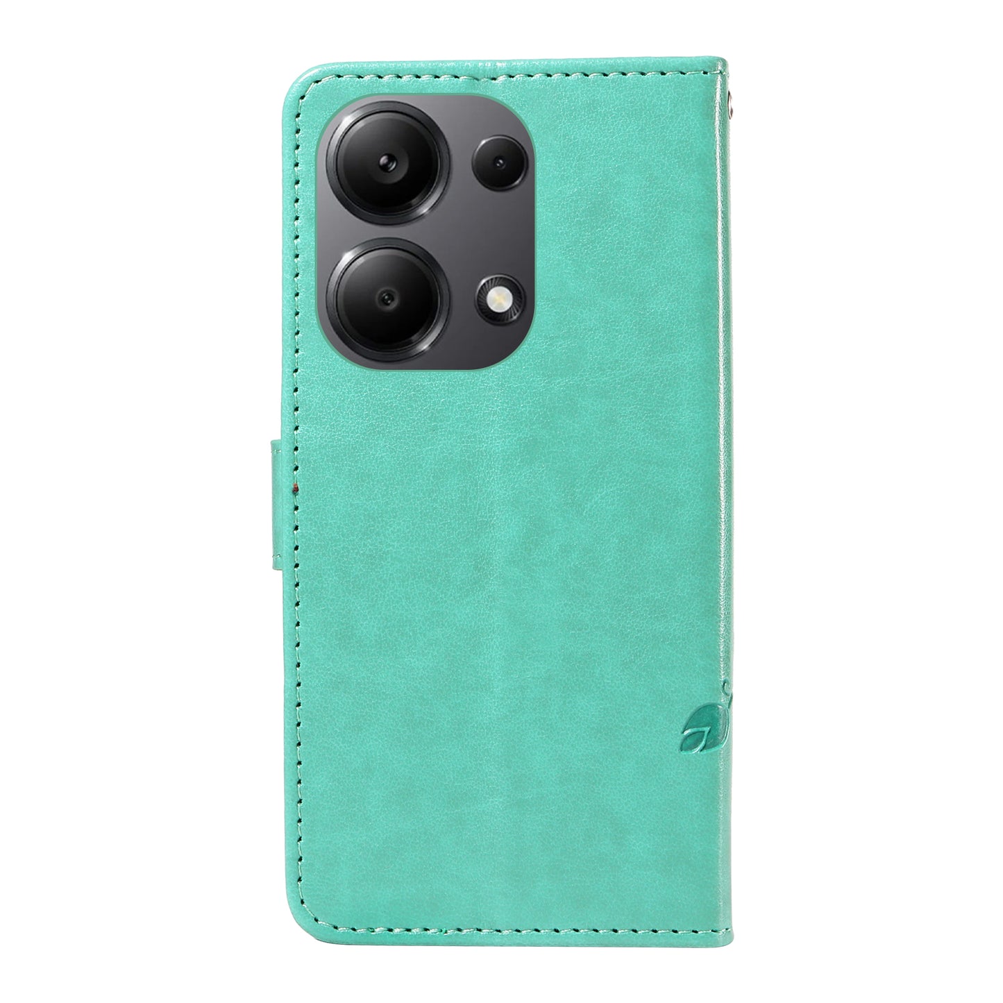 For Xiaomi Redmi Note 13 Pro 4G / Poco M6 Pro 4G Case Butterfly Flower Pattern Wallet Style Phone Cover - Green