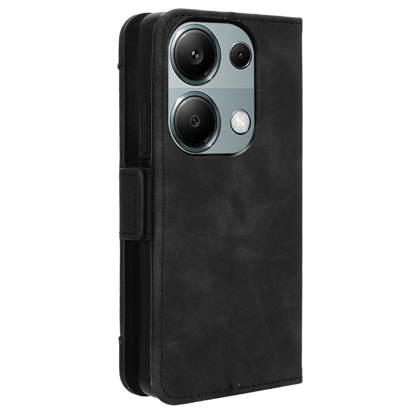 For Xiaomi Redmi Note 13 Pro 4G / Poco M6 Pro 4G Case Multiple Card Slots Leather Phone Cover - Black