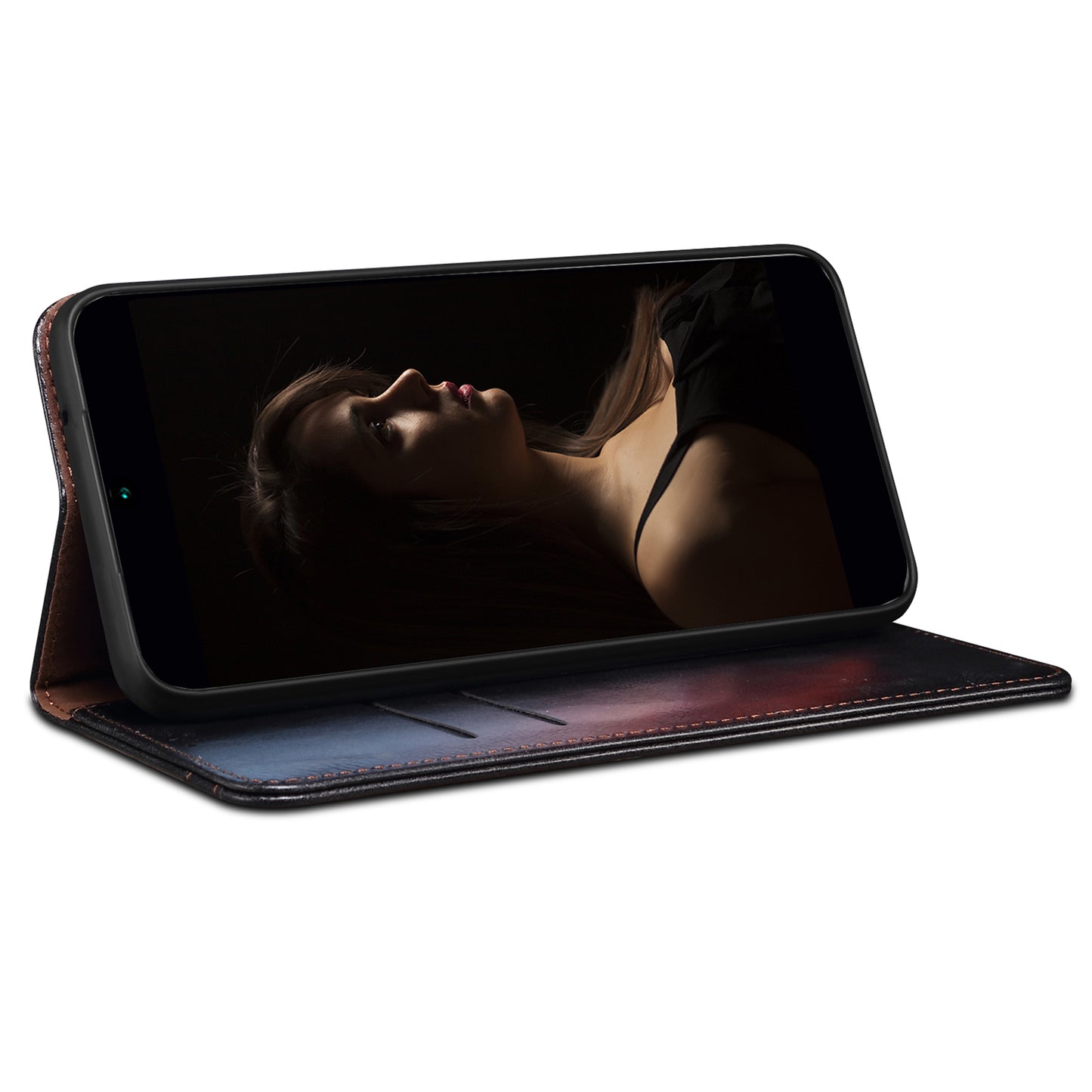 For Xiaomi Redmi Note 13 Pro+ 5G Phone Case Waxy Crazy Horse Texture Wallet Cover - Black