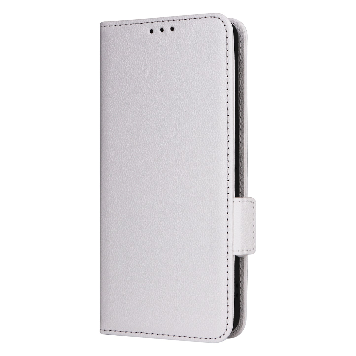 For Xiaomi Redmi Note 13 4G Shockproof Phone Case PU Leather Flip Cover - White