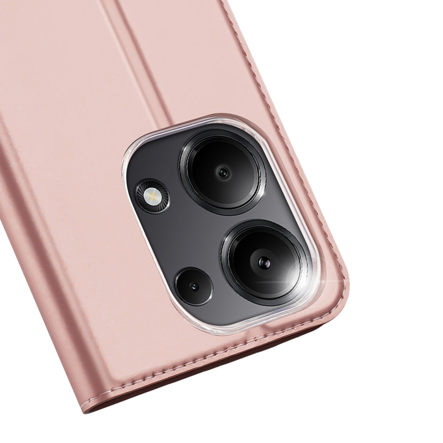 DUX DUCIS Skin Pro Series For Xiaomi Redmi Note 13 Pro 4G / Poco M6 Pro 4G Phone Case Card Slots PU Leather Cover - Pink