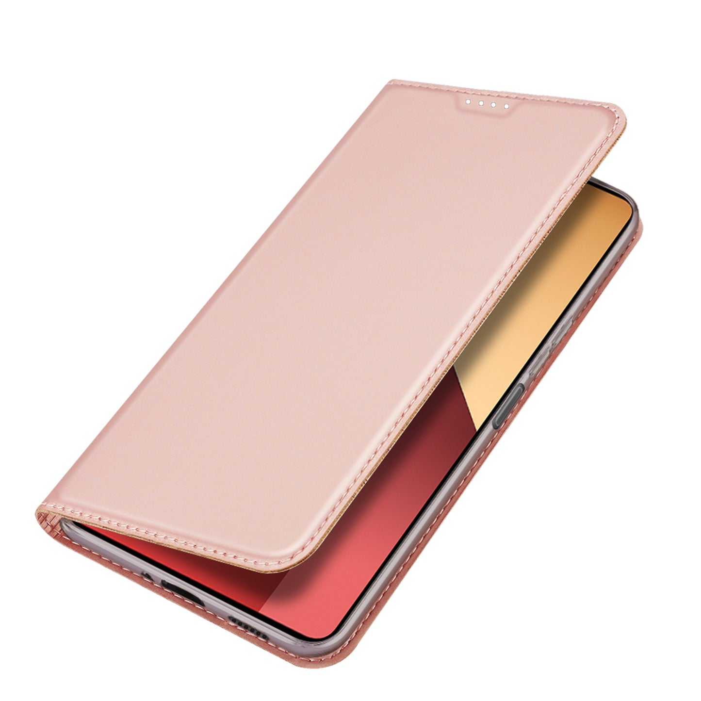 DUX DUCIS Skin Pro Series For Xiaomi Redmi Note 13 Pro 4G / Poco M6 Pro 4G Phone Case Card Slots PU Leather Cover - Pink