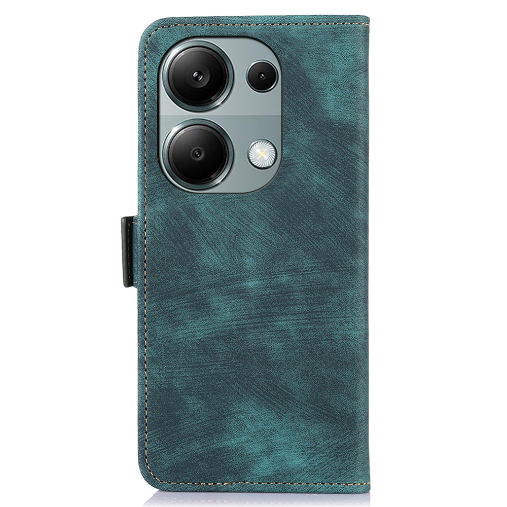 ABEEL For Xiaomi Redmi Note 13 Pro 4G / Poco M6 Pro 4G Phone Case Anti-Drop Wallet Leather Cover - Green