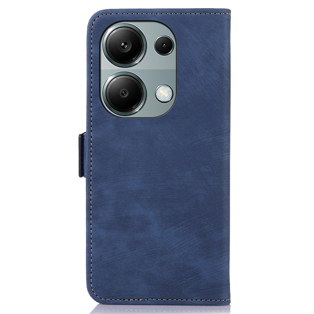 ABEEL For Xiaomi Redmi Note 13 Pro 4G / Poco M6 Pro 4G Phone Case Anti-Drop Wallet Leather Cover - Blue