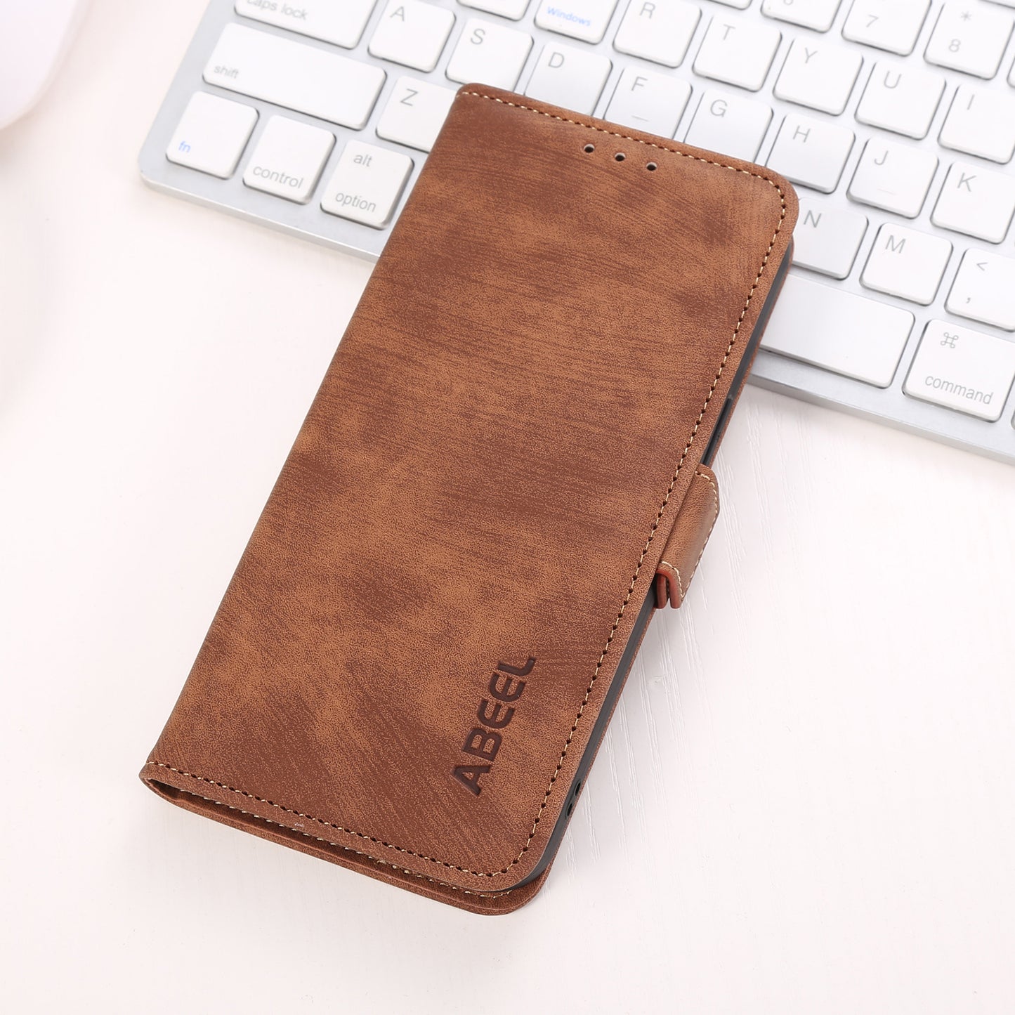 ABEEL For Xiaomi Redmi Note 13 Pro 4G / Poco M6 Pro 4G Phone Case Anti-Drop Wallet Leather Cover - Brown