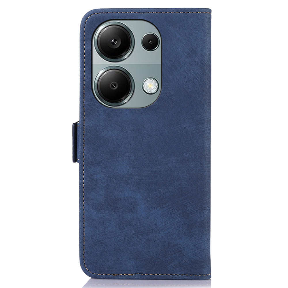 ABEEL For Xiaomi Redmi Note 13 4G Case Retro Texture Leather Cell Phone Cover with Wallet - Blue